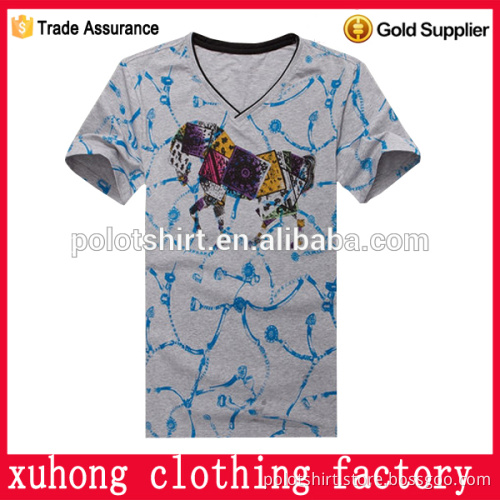 v neck latest design colorful high quality mens t shirt